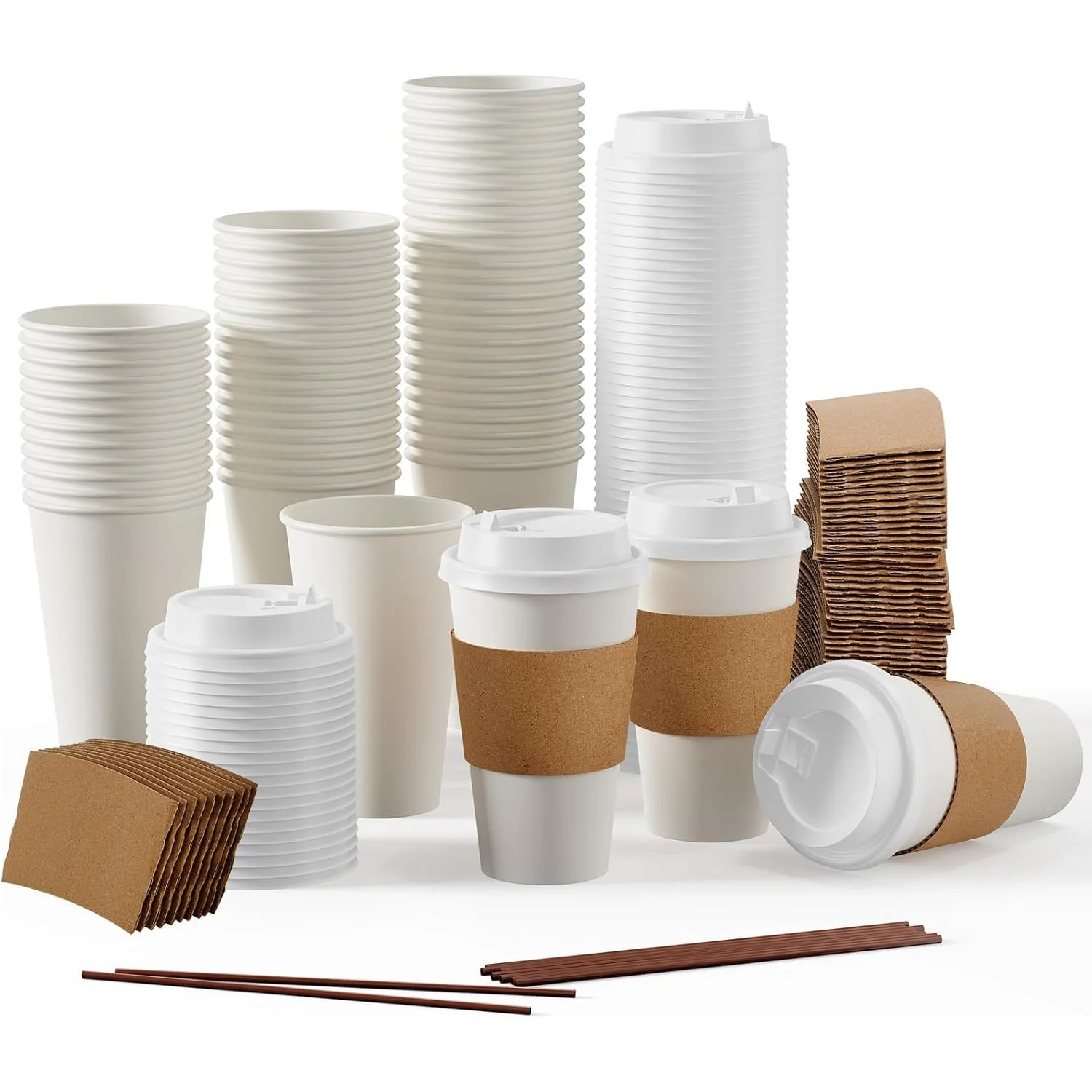 Customizable Beverage Cup Sleeve Disposable Kraft Cardboard Takeaway Drink Holder With Brand Logo