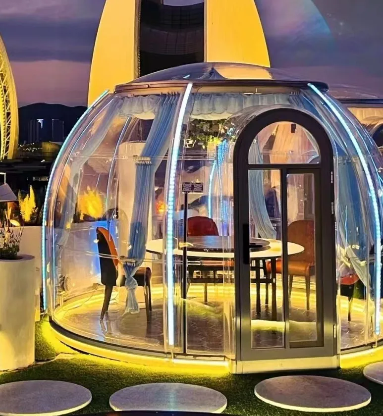2022 Hot Product Geodesic Domes Igloo Tents Luxury Portable Planetarium Dome Tent Transparent PC Glamping House Tent