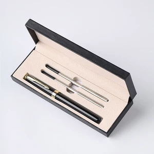 Popular Gift Pen Set with Box Custom Logo Black Metal Roller Pen Luxury