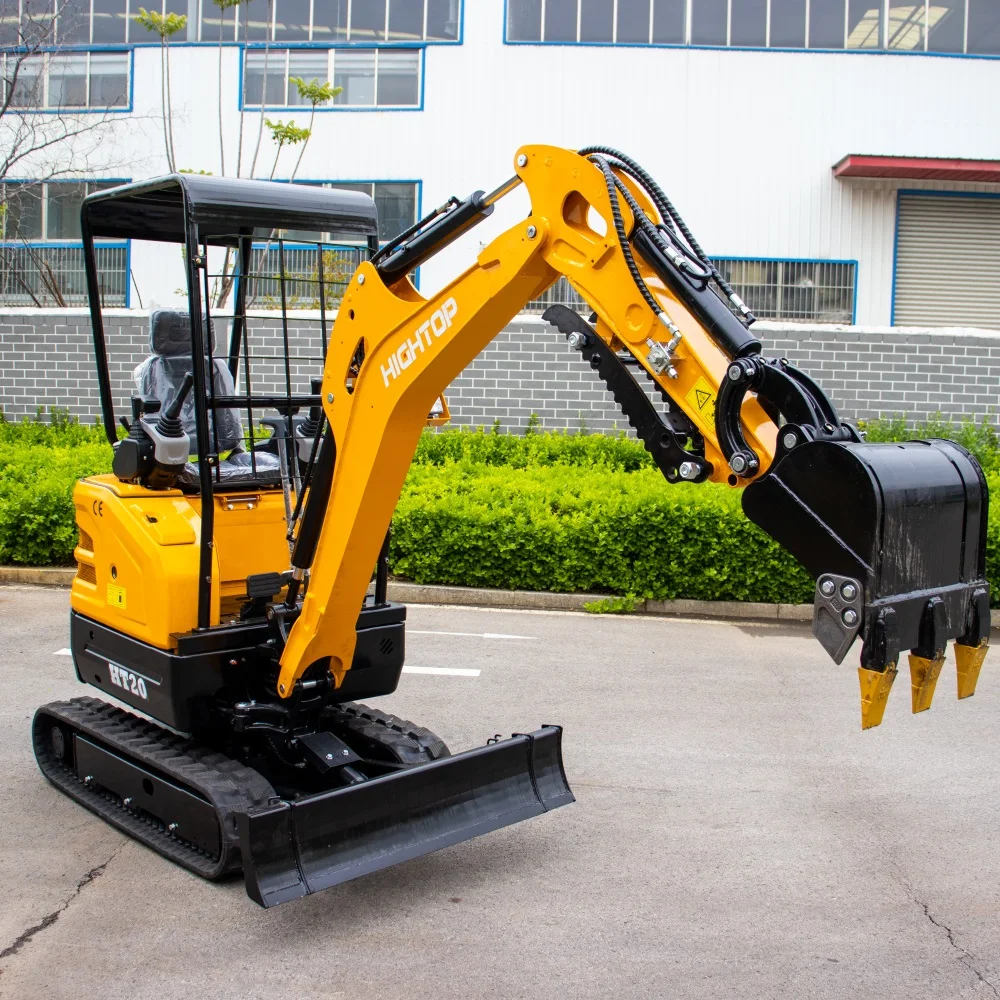 Hightop miniexcavator med EPA-motor, spårförda mikrogrävare, hydraulisk lantbruksgrävare på 2 ton för försäljning