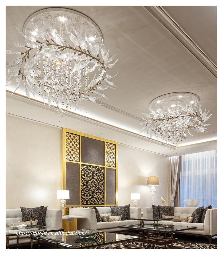 Living Room Modern Luxury Crystal Chandeliers Ceiling Pendant Lights ...