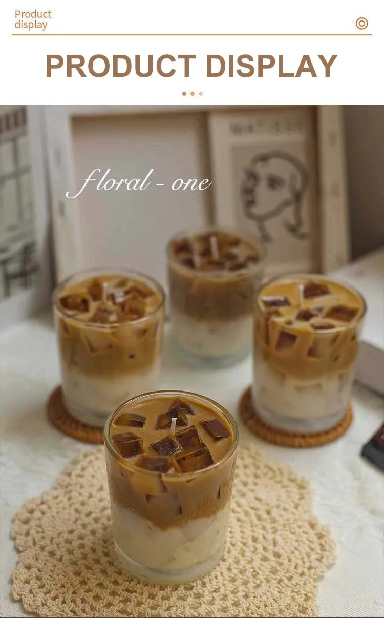 New Soy Wax Aromatherapy Candles iced Latte Coffee Scented Pillar for Wedding Christmas Halloween Easter; Cotton Wicks