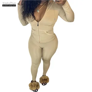 Autumn Women's XXL Sports Casual Set New European American Style Slim Fit Hooded Cardigan Solid Knitting Short Top Shorts Length