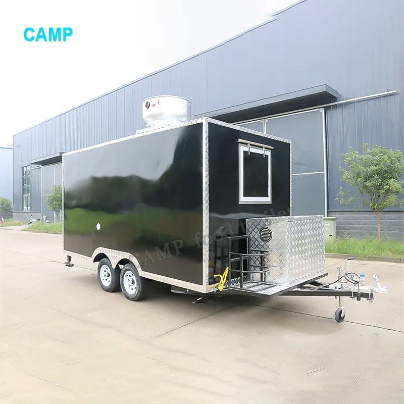 16ft Fast Food Trailers Fully Equipped Food Truck with Full Kitchen Doner Kebab Mobile Food Carts for Sale