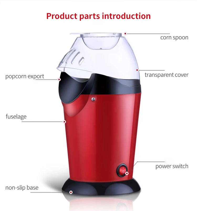 Wholesale Price PP Material Home Use Electric Automatic Popcorn Maker Children Popcorn Machine