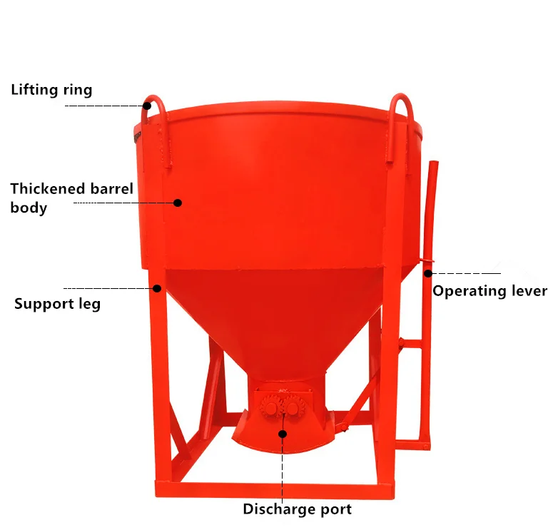 Long Pipe Concrete Tower Crane Hopper Thickened Oblique Nozzle Hopper