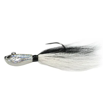 Wholesale 1oz Jig Head Bucktail Fishing Lures Black Wholesale White – Metal Jig – view 4