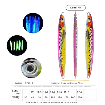 60g 3D Printed Mackerel Needle Speed Scale Saltwater Jigging Lure Vertical Metal Jig Luminous Uv Glow pink – Metal Jig – view 4