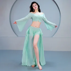 Belly Dance Costumes Set Top & Skirt Women Stage Performance Belly Dancing Suit Practice Costume Performance Wear