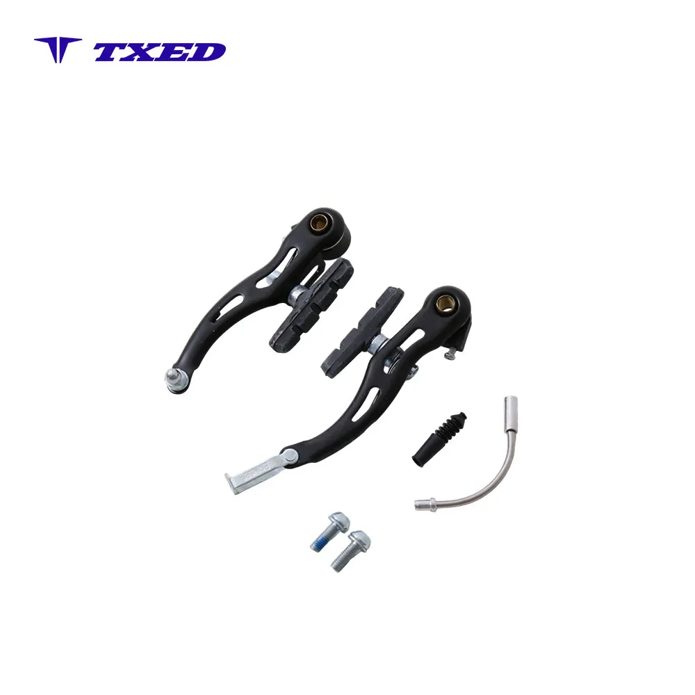 Bicycle Set Aluminum Alloy Linear Pull Brake Front Rear MTB City Bike Replacement Brake System Black 3-finger Lever