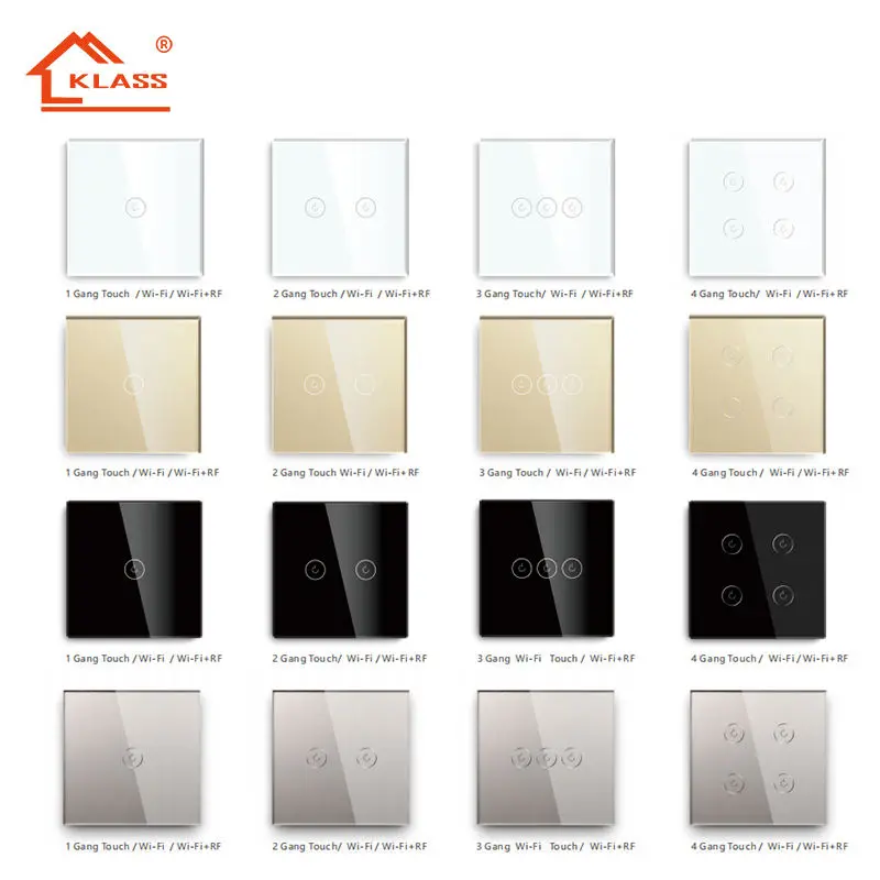 KLASS UK/EU Standard Wholesale Smart Switch google Alexa Amazo Smartlife Tuya App Zigbee Wifi Remote Control Switches and Socket
