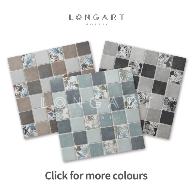 Manufacturer Longart Mosaic Flower Patterns Recycled Glass Mosaic Tiles For Bathroom Wall Kitchen Hotel Restaurant Backsplash
