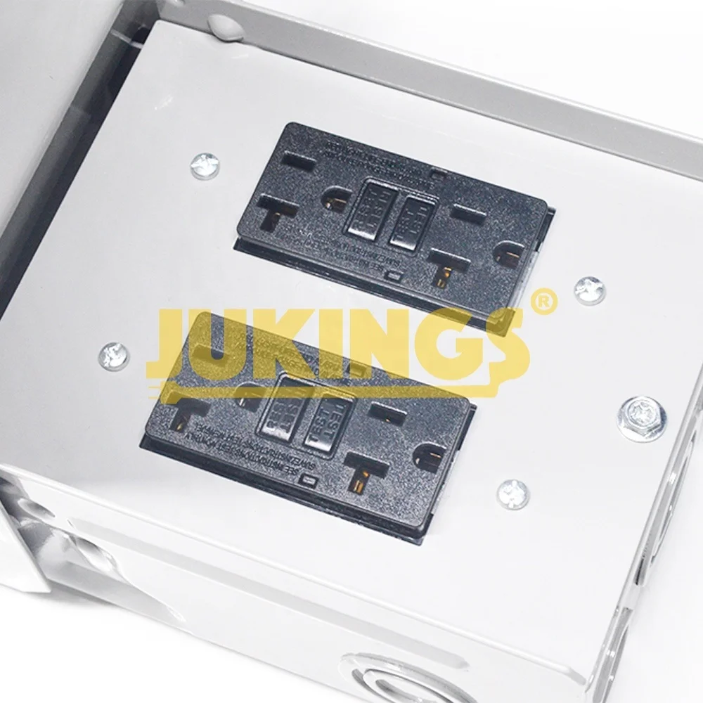 RV Power Outlet Box Enclosed Lockable Weatherproof Outdoor 15A 125V ...