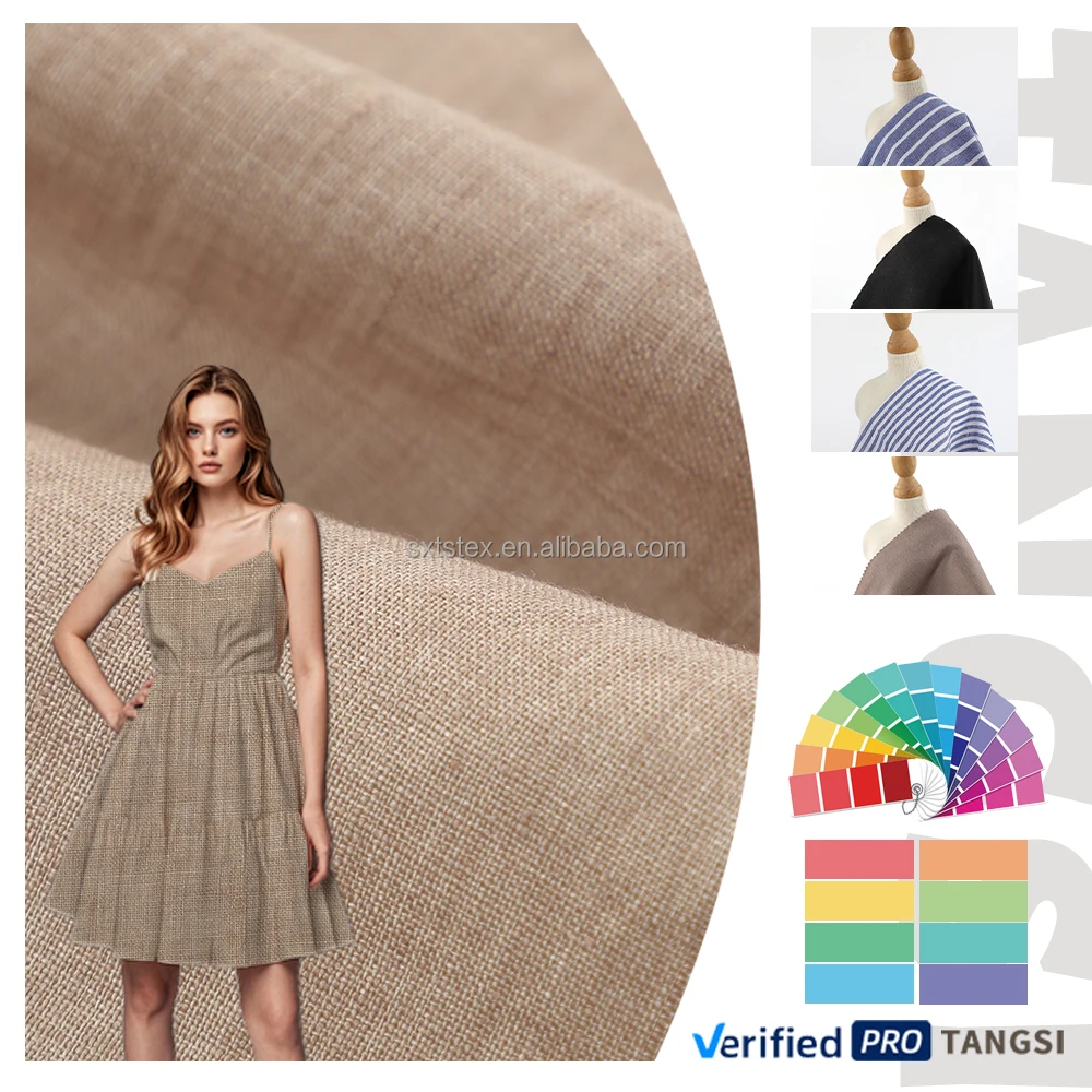 product wholesale eco friendly 100gsm 100 pure linen fabric for womens dress shirt  sofa use lightweight woven factory price-4