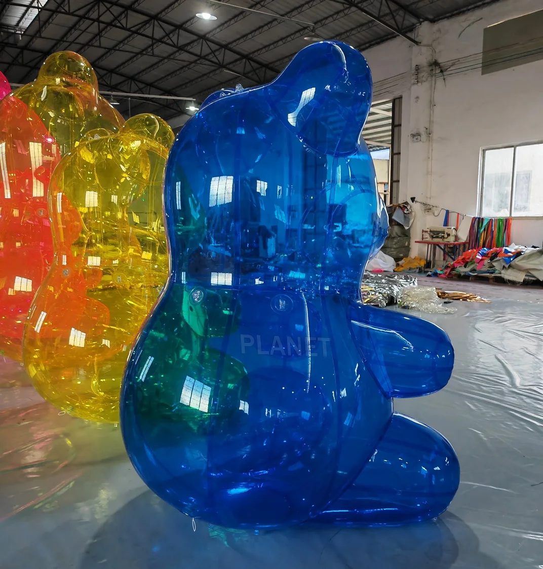 Custom Advertising Colorful Transparent PVC Inflatable Bear