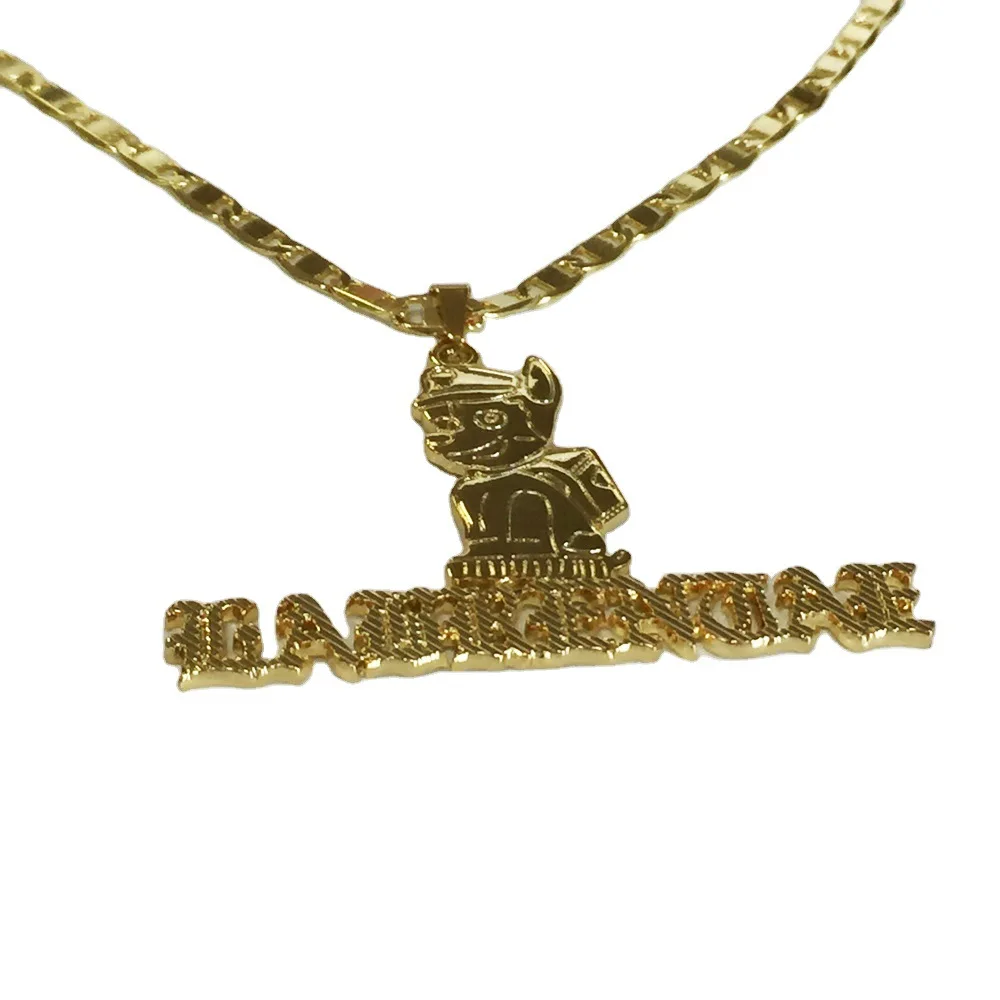 Luxury Fashion Real Gold 14k 18k Cursive Pinterest Jewellery Women Chain Custom Signature Kids