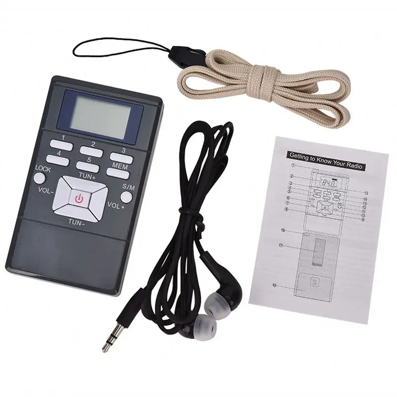 Wireless Custom Fixed Frequency Small Pocket Fm Radio Fm Digital Receiver Meeting Use with Headphone