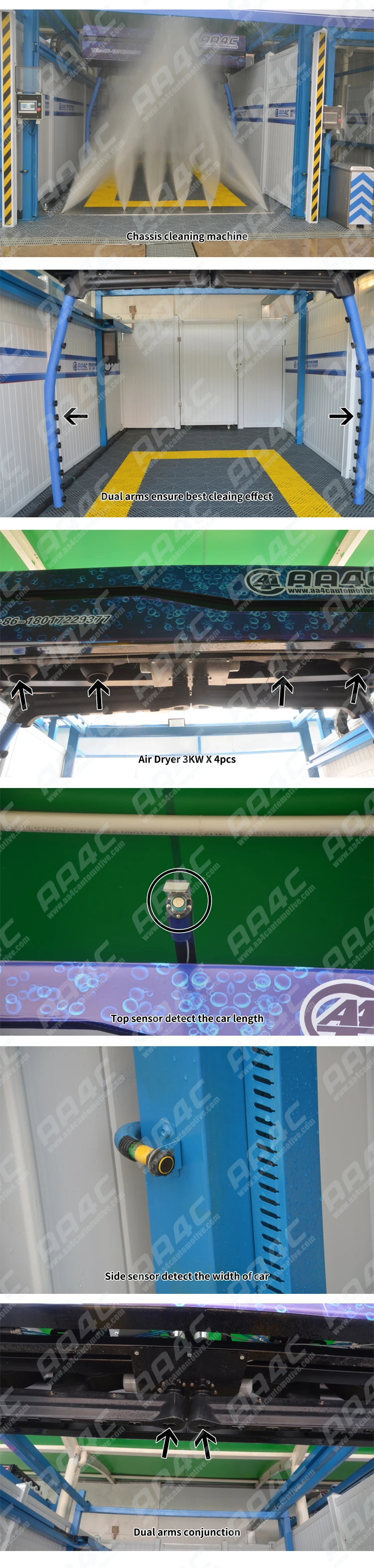 Automatic Car Washing Machine With Dual Arm 12kw Fans 18.5kw Water Pump