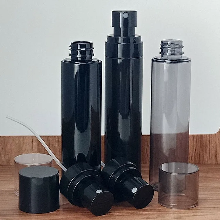 Wholesale 60ml 80ml 100ml 120ml Black Fine Mist Black Spray Bottle PET Flat Top Plastic Bottle High Quality Black Plastic Bottle