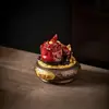 Jubao golden toad-extra small-antique bronze