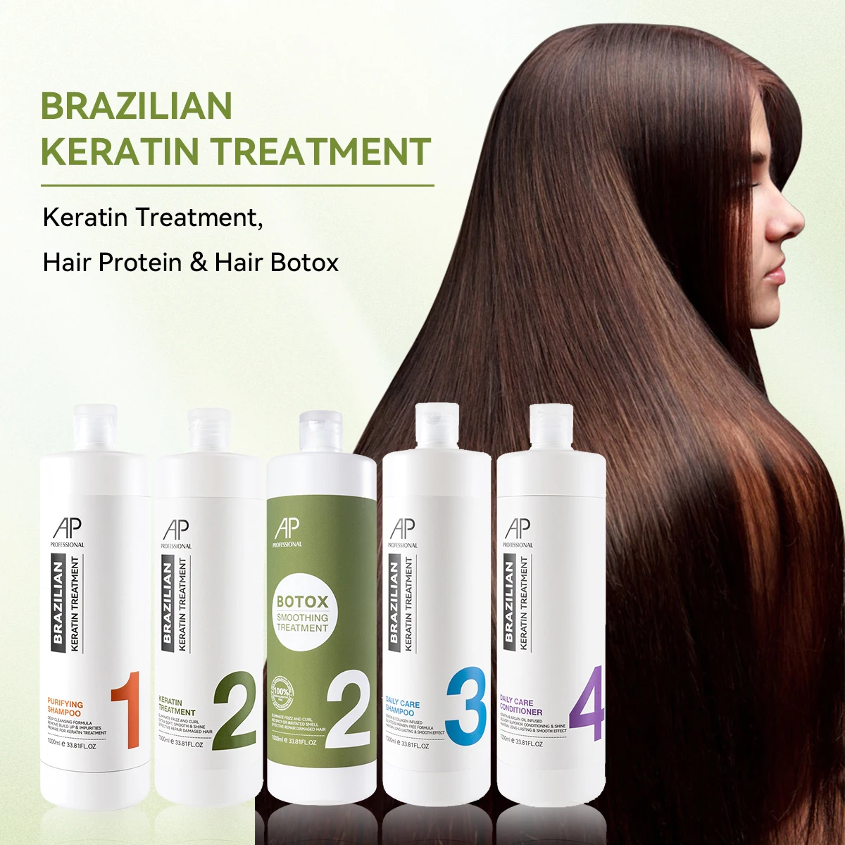 AP Brazilian Keratin Treatment for Salon Use Anti-Frizz Curl