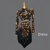 Falda de baile negra con estampado de leopardo