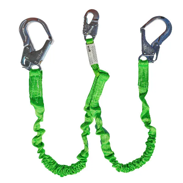 High Strength Double Hook Retractable Lanyard Climbing Safety Belt Webbing Fall Protection