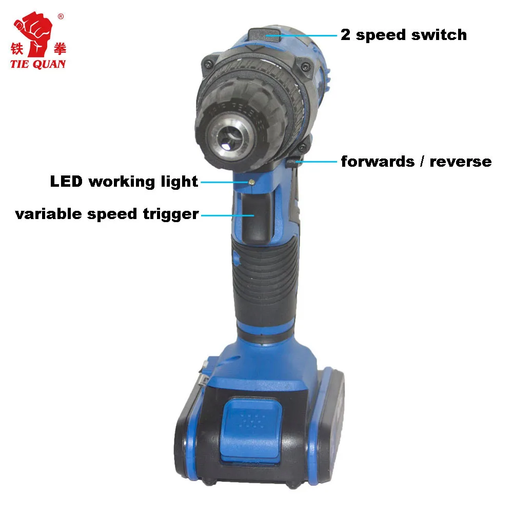 21 Volt Lithium Ion Rechargeable Portable Electric Drill Cordless Impact Drill with Keyless Chuck Customizable with OEM Support