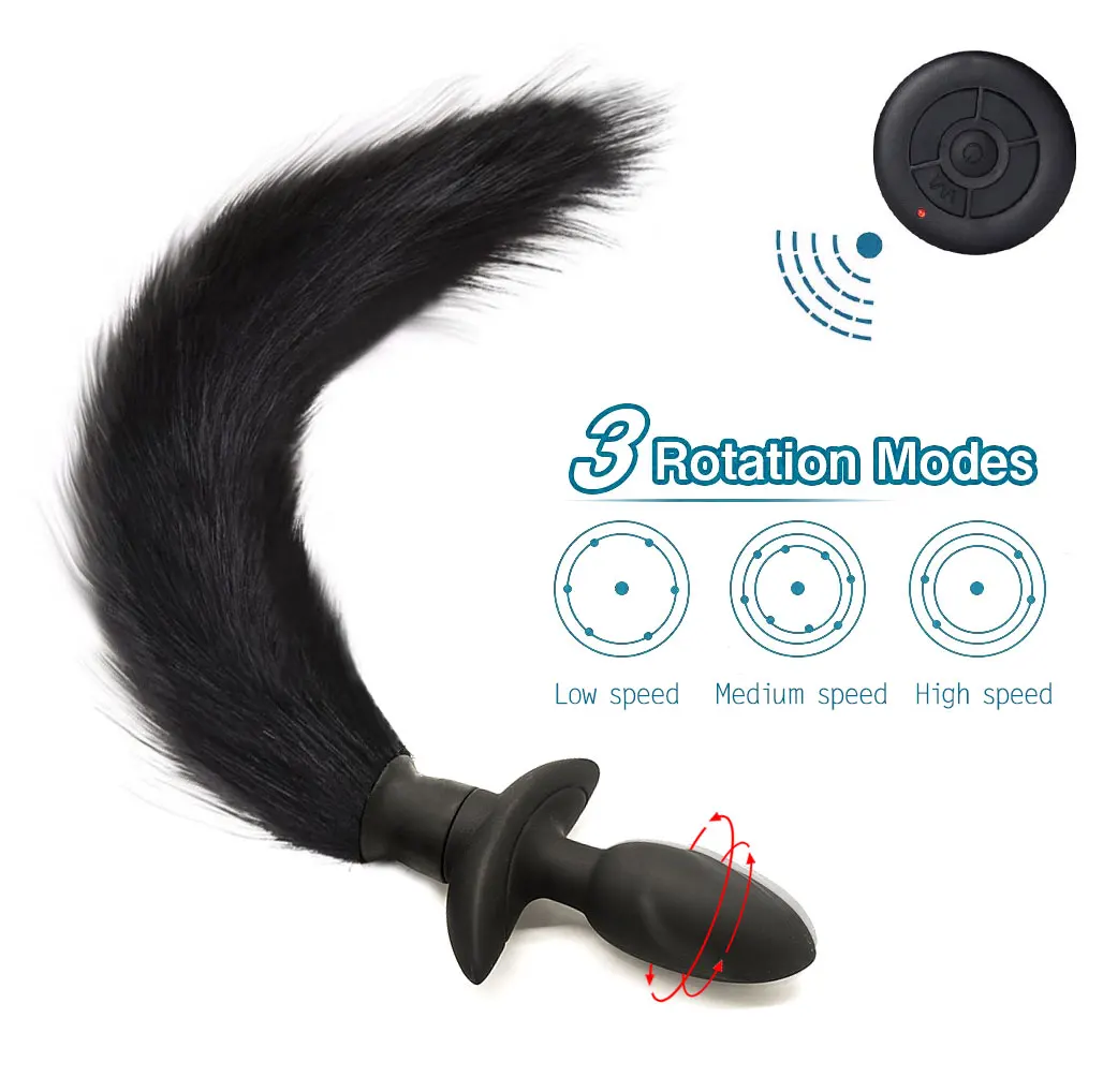 Hot Selling Sex Toy Simulation Fox Tail Butt Plug Vibrator Wireless Remote  Control 12 Frequencies Silicone Anal Plug for Women