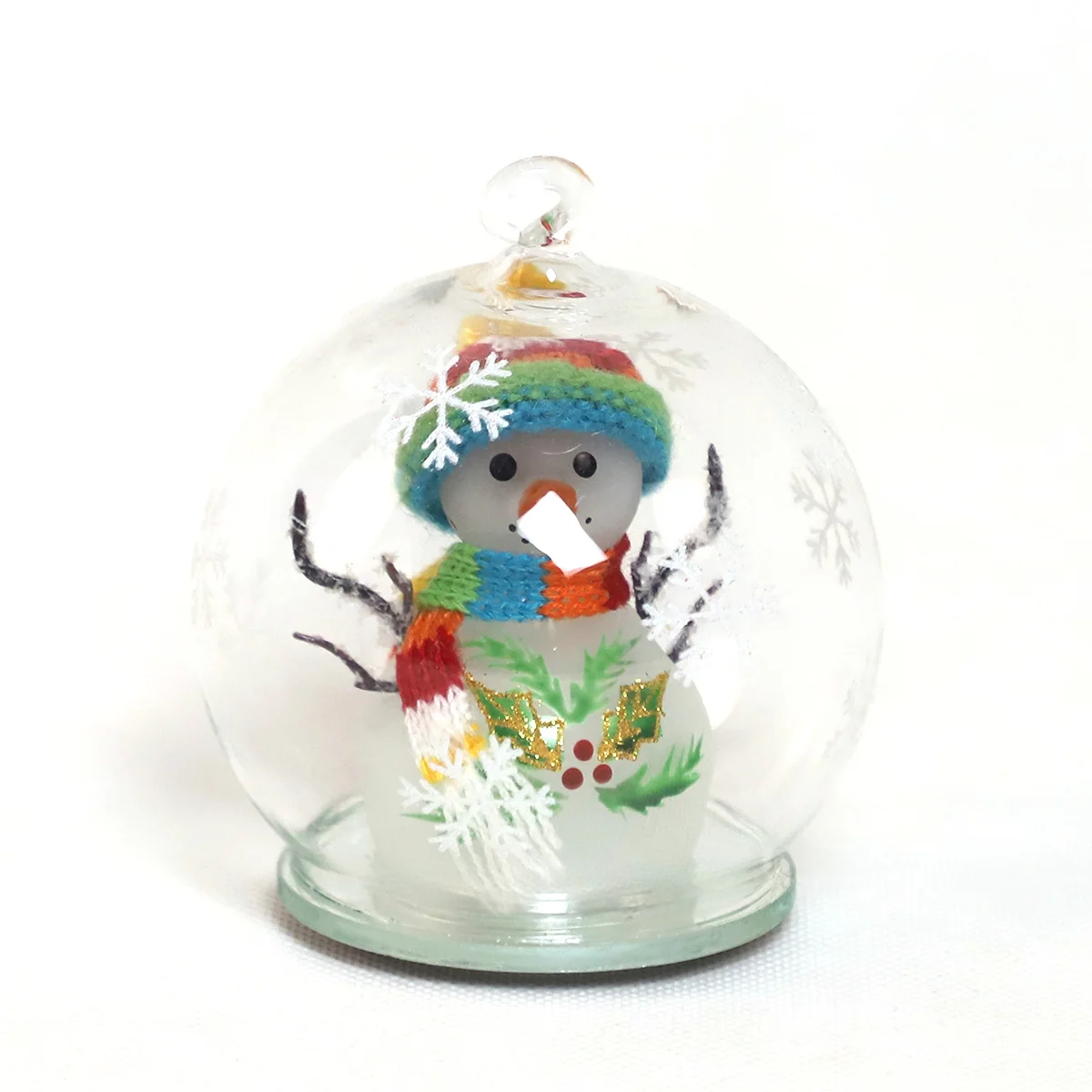 laser engraved round glass ball hanging christmas decorative ball clear baubles to decorate glass christmas snowman