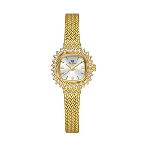 Women's Watch Diamond Luxury Elegant Crown Dial Gold Wristwatch Gold Plating Ladies Watches Women Sunflower Watches Gifts