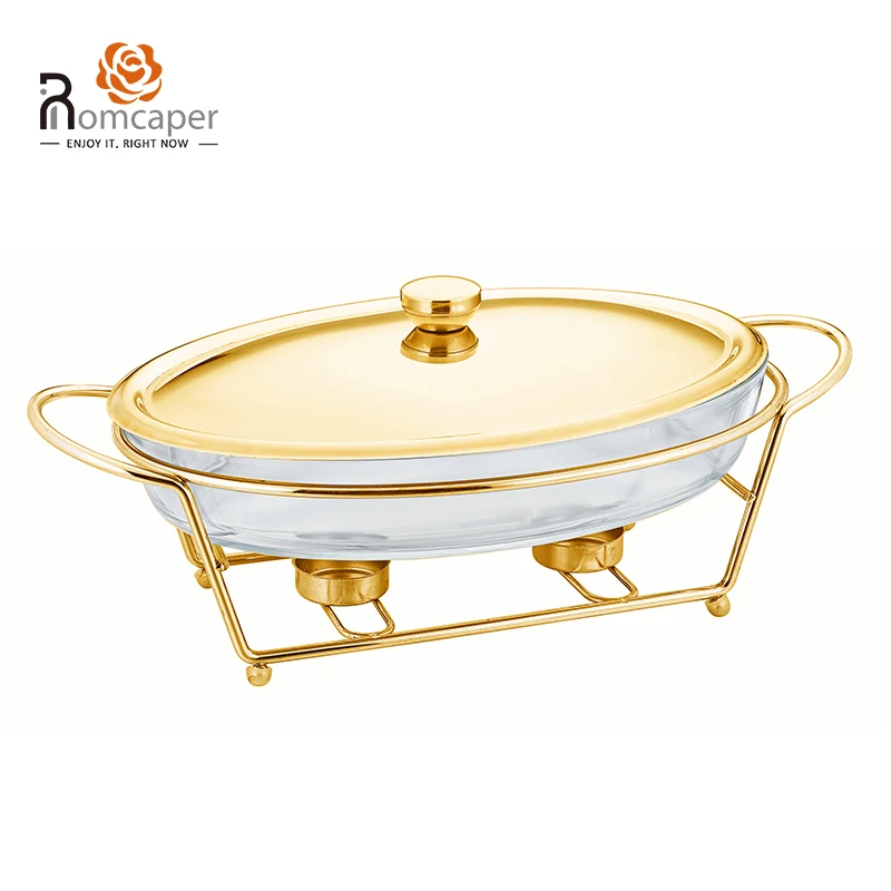 Party Server Induction Middle East Luxury Chefing Dish Buffet Gold
