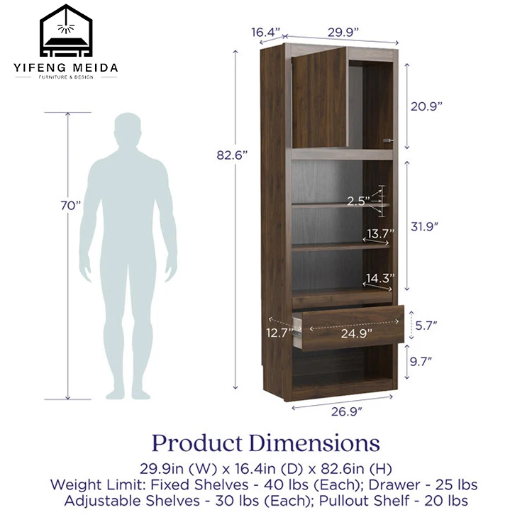 Invisible Forward and Side Slipping Bookcase Cabinet Folding Wall Bed Integrated Wardrobe Solid Wood Particle Board