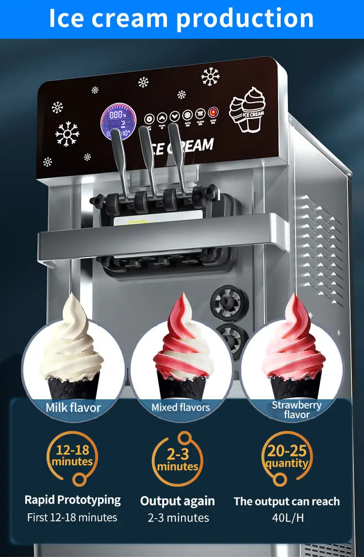 Factory Directly Latest Touch Screen Ice Cream Machine Soft Ice Cream
