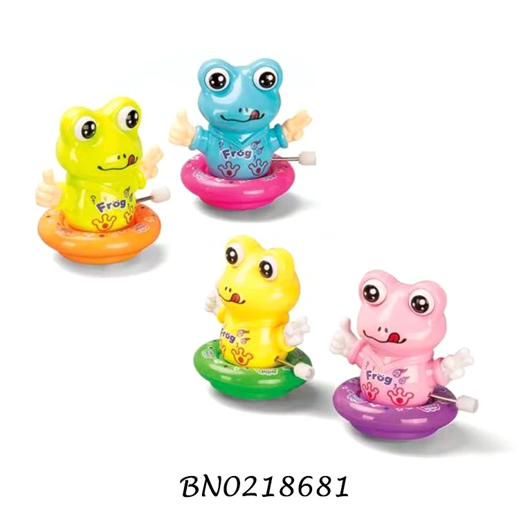 Милые Игры развивающие подарок на день рождения, пластиковые часы с изображением забавного героя мультфильма животная пластиковая заводные сумасшедшая лягушка игрушка