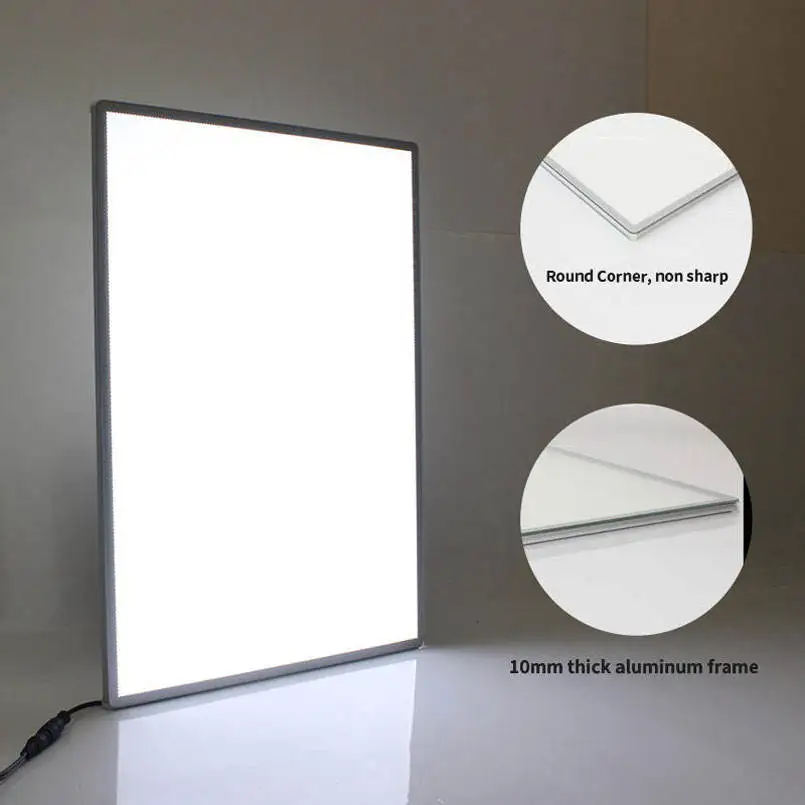 HLY Factory Custom Magnetic Display Light Box Sign Picture Poster Holders Led Slim Acrylic Wall Mounted Frame for A3 Size