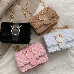 2023  Fashionable Wholesale Lambswool Sling Bags Women Crossbody Women Handbags