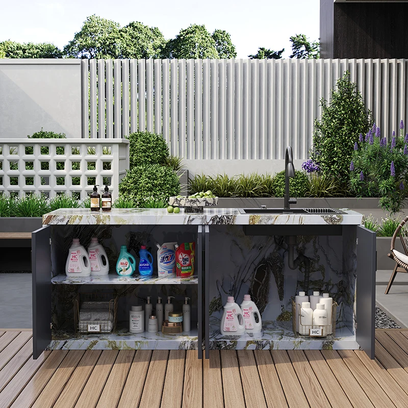 product custom outdoor utility sink washbasin operation counter courtyard washbasin with waterproof storage cabinet-9