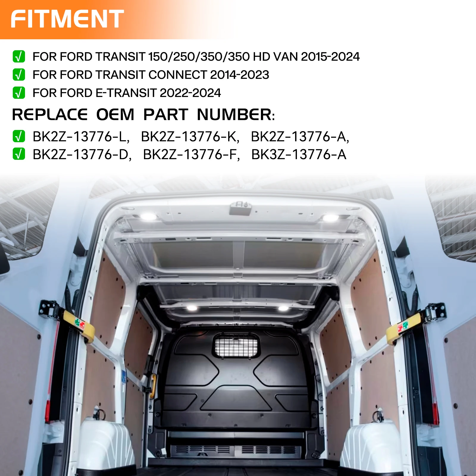 Super Bright LED Interior Cargo Dome Lights for Ford Transit