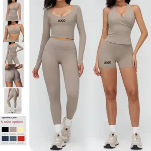 Best Price Workout Custom Sports Bra and Leggings Set Gym Wear Women Sets High Waisted Plus Size Sportswear Women Yoga Sets