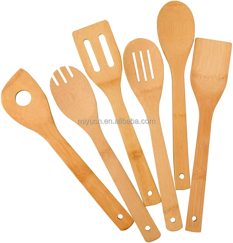 3 Piece Set of Bamboo Kitchen Cooking Utensils tools Spoon Spatula Wooden AF-311 