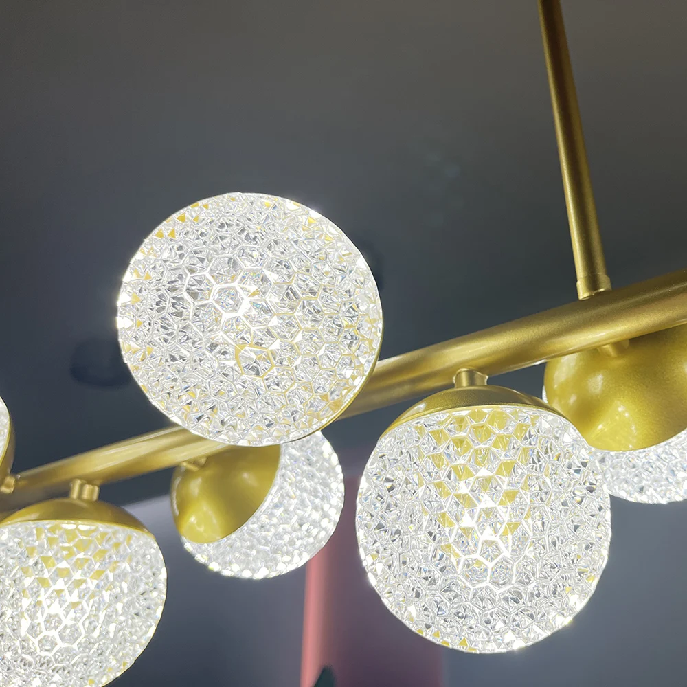 Glass G9 Light Source Chandelier Gold Luxury Restaurant Bar Drop Lights Indoor Bubble Ball Pendant Light