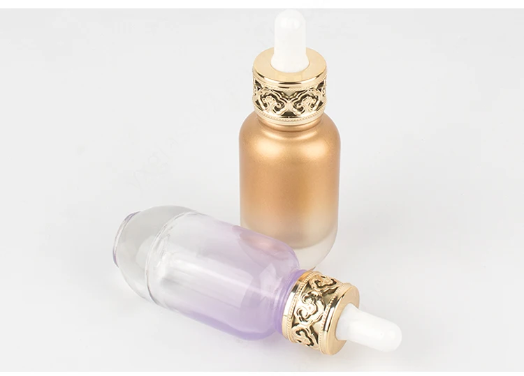 Luxury cosmetic packaging 1oz 30ml glass serum oil dropper bottle factory