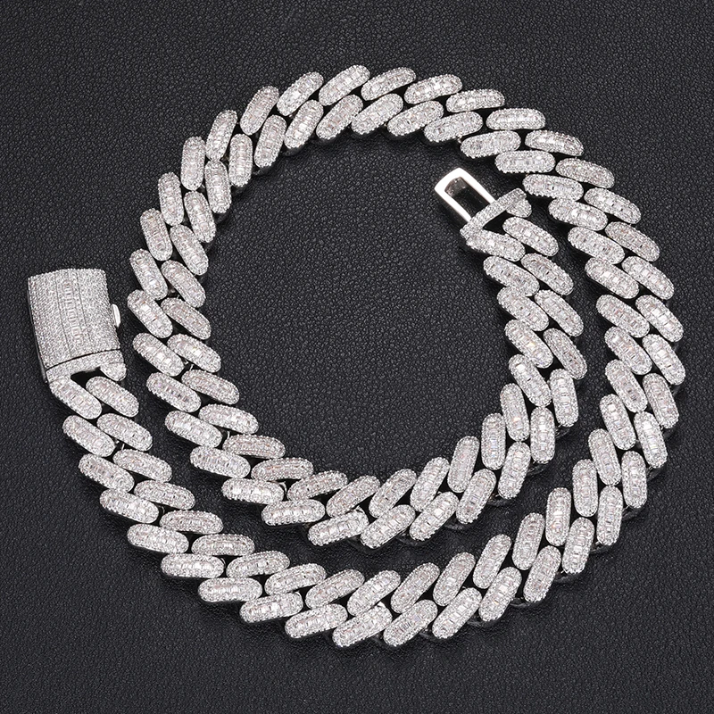 Real Diamond Chains - 10mm Cuban Link Icebox Silver Chain