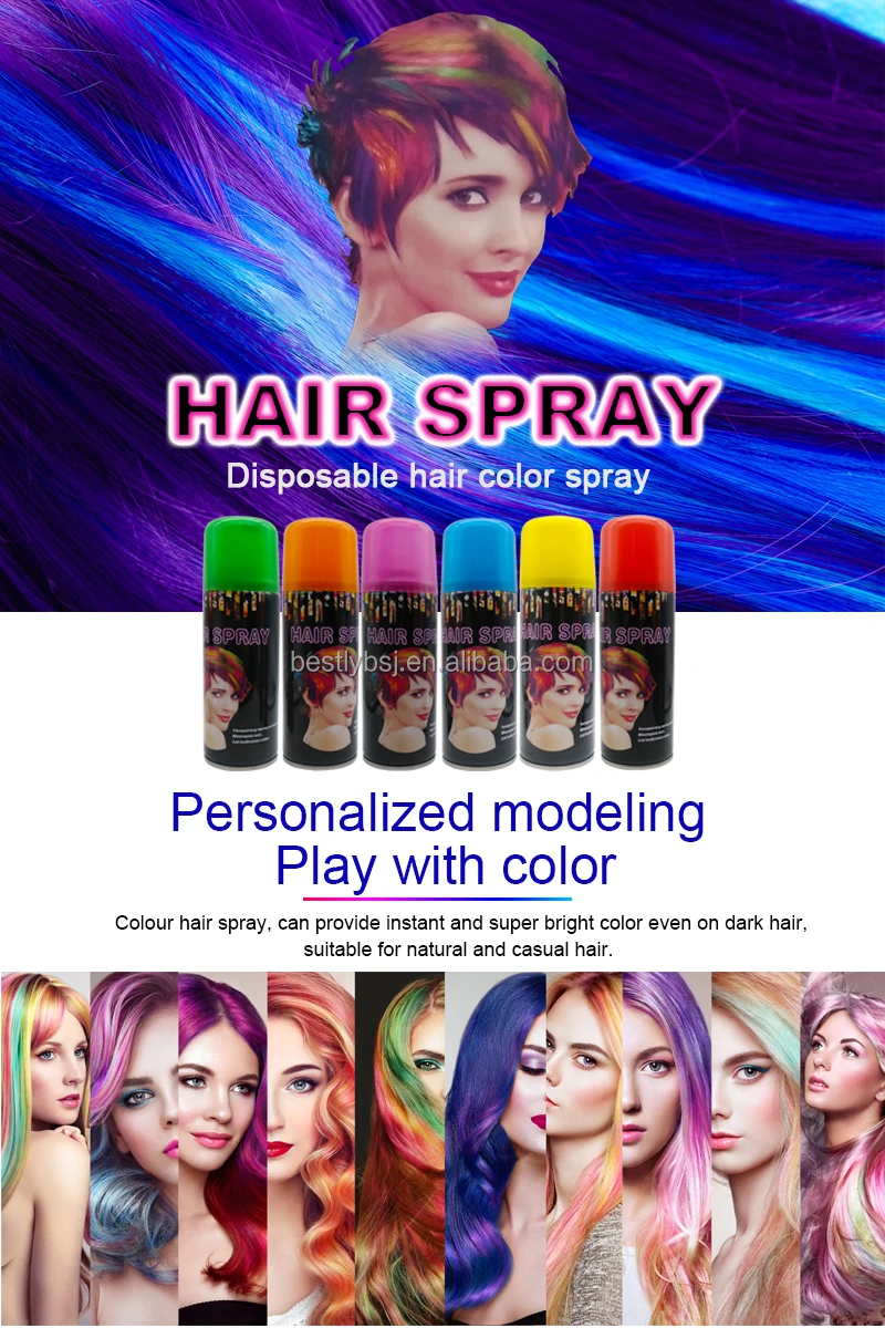 Temporary Hair Spray High Quality Hair Dye Spray - Buy High Quality Hair Dye  Spray,Black Ice Hair Spray,Magic Hair Spray Product on 
