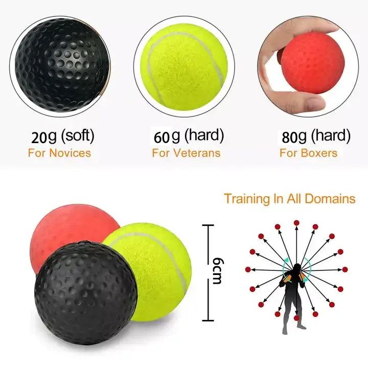 odm boxing training reflex ball adjustable elastic reflex ball head band boxing ball for improve hand reaction speed-6