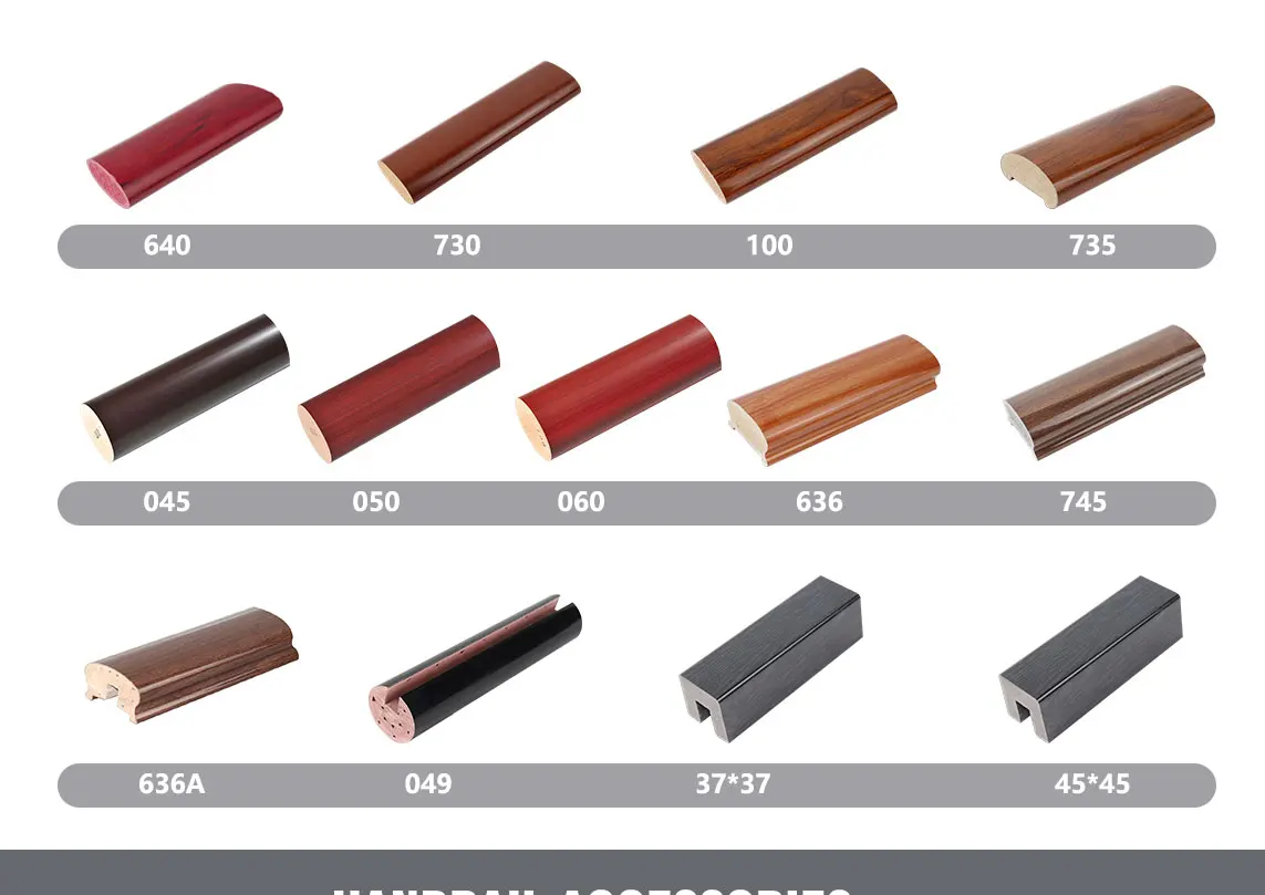 Modern Design PVC Curved Stairs Hand Railing China Supplier PVC Stair Railing