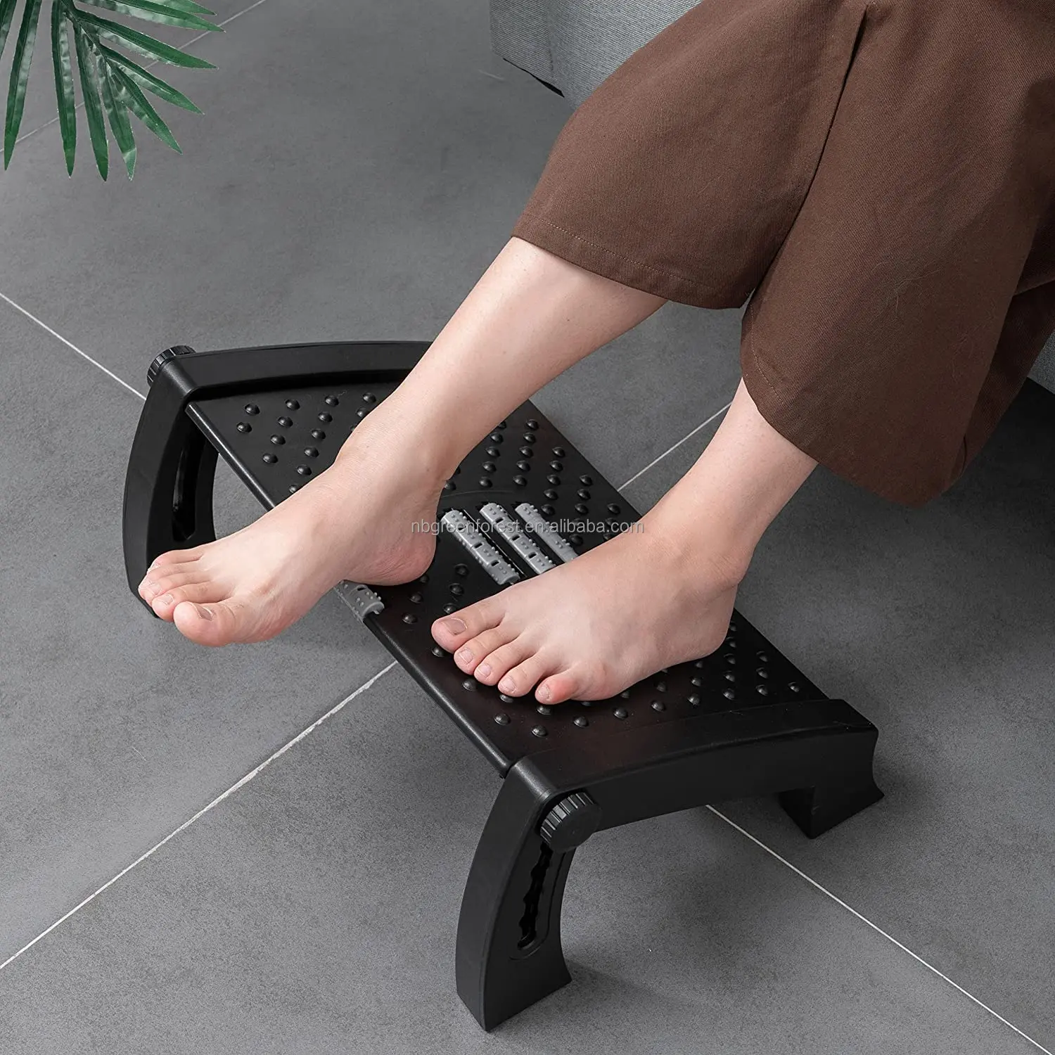 Details about   Footrest Under Desk Adjustable Foot Rest with Massage Texture and Roller 