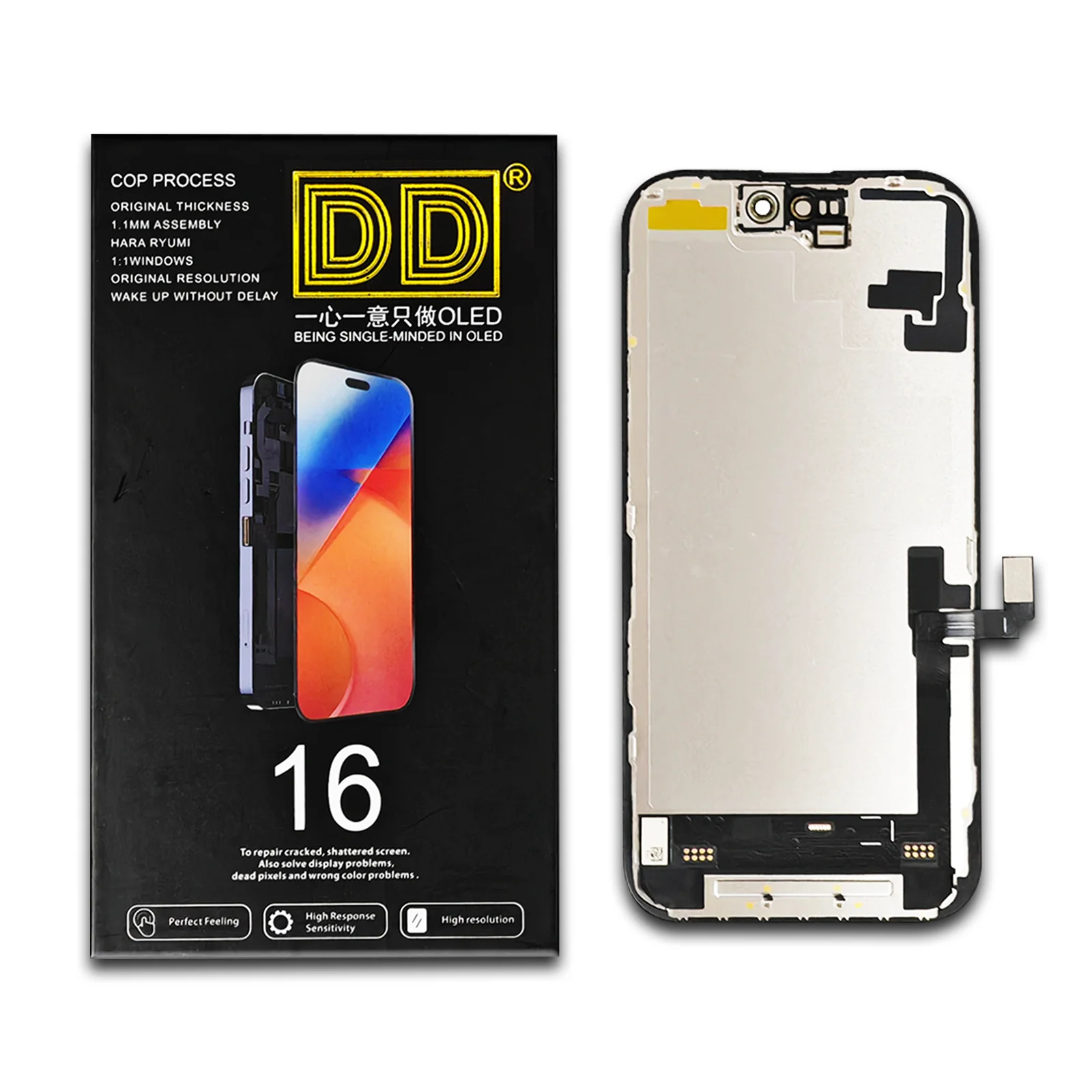 ZY DD GX JK Pantalla Screen for iPhone 13, 14, 15 Pro Max - Amoled