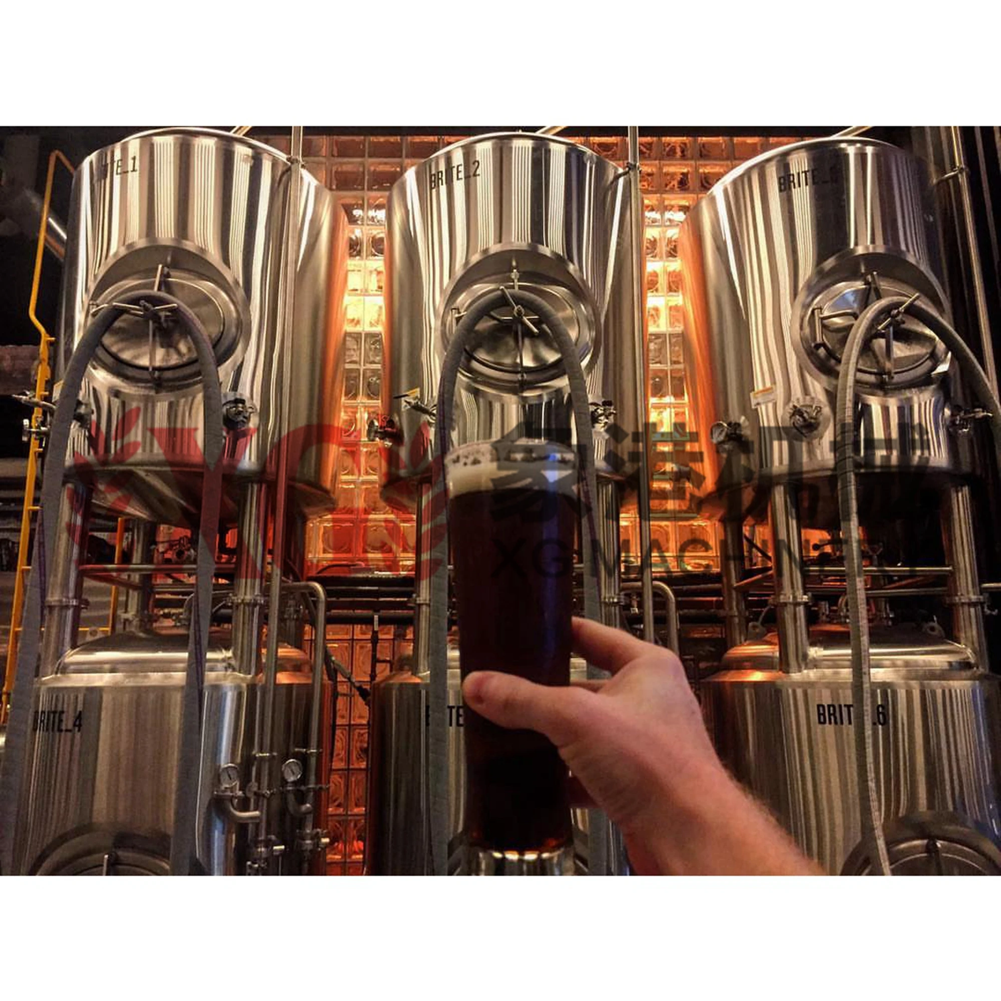 Пивная машина 1200L 12HL 10BBL, красная медная герметичная гликоль с подошвой, яркий резервуар для пива, сервировочный резервуар